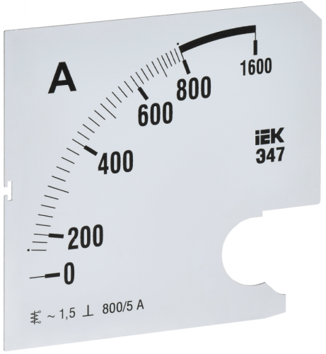 Шкала смен. для амперметра Э47 800/5А-1,5 96х96мм IEK | код IPA20D-SC-0800 | IEK