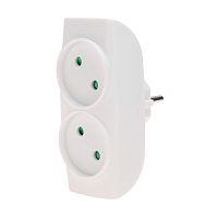 Двойник электрический 6-10А без заземл. бел. | код 11-1074 | Rexant