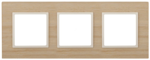 Рамка на 3 поста, дерево, Эра Elegance, клён+сл.кость, 14-5303-11 | код Б0034582 | ЭРА
