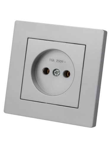 Розетка 2П 10А 250В серебр. металлик Сенеж TDM | код SQ1816-0230 | TDM