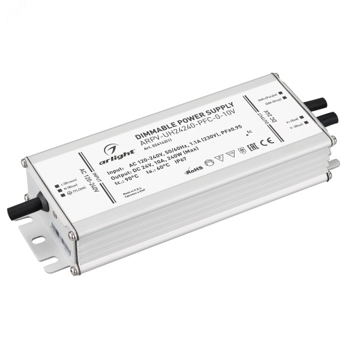 Блок питания ARPV-UH24240-PFC-0-10V (24V, 10.0A, 240W) (IP67 металл, 7 лет) | код 024143(1) | Arlight Блок питания ARPV-UH24240-PFC-0-10V (24V, 10.0A, 240W) (IP67 металл, 7 лет) | код 024143(1) | Arlight