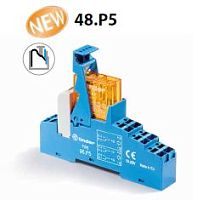 Интерфейсный модуль (сборка 40.52.8.012.0000 + 99.02.0.024.98 + 95.P5SMA), электромеханическое реле, 2CO 8A, контакты AgNi, питание 12В AC, категория защиты IP20, безвинтовые клеммы Push-in, металлическая клипса, LED + варистор | код 48P580120060SMA