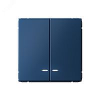 Выключатель 2-кл. ArtGallery (сх. 5а) 10AX с подсветкой механизм аквамарин | код GAL001153 | Systeme Electric