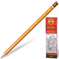 Карандаш чернографитный KOH-I-NOOR 1500, 1 шт., 8B, без резинки, корпус желтый, заточенный, 150008B01170RU | код 180486 | KOH-I-NOOR