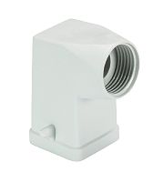 Крышка на кабель, разъема REVOS, Size MINI, без уплотнителя, без защелок, 1 отверстие с резьбой для кабельных вводов M20x1,5, угол 90 град., материал корпуса: пластик | код 76.350.0760.1 | Wieland