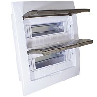 Распределительный щит RUICHI ЩРВ-П-24 встраиваемый, прозрачный, чёрная дверь, IP40 | код 115592 | Ruichi