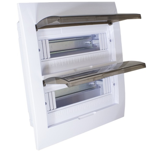 Распределительный щит RUICHI ЩРВ-П-24 встраиваемый, прозрачный, чёрная дверь, IP40 | код 115592 | Ruichi