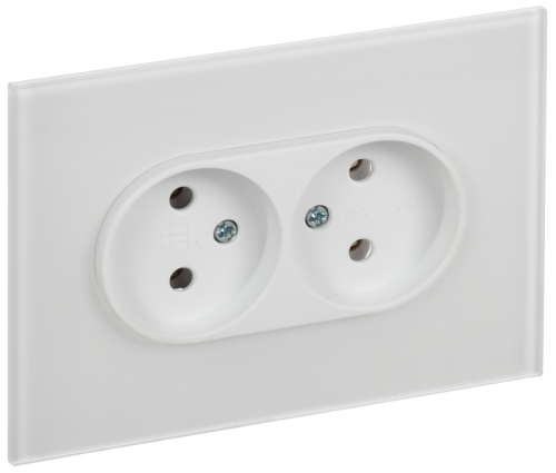 SKANDY Роз. 2-я без з/к/ш стекло 10А SK-R03W арк. бел. IEK | код SK-R20-10-K01 | IEK