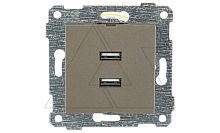 Rita - Розетка 2xUSB Type A, антрацит | код 2200-449-0186 | Mutlusan