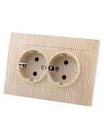 Розетка двойная 2П+З 16А 250В с защ. шт. сосна Лама TDM | код SQ1815-0313 | TDM