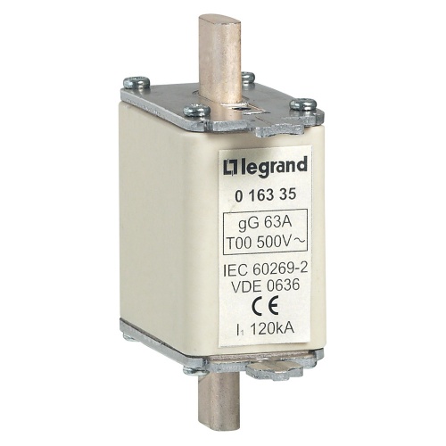 Предохранитель типа gG - размер 00 - с индикатором - 63 A | код 016335 | Legrand