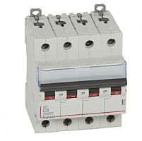 Выключатель автоматический четырехполюсный DX3 6000 6А C 10кА | код. 407924 |  Legrand 