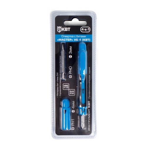 Набор отвертка с битами Мастер НБ-4 | код 78697 | КВТ