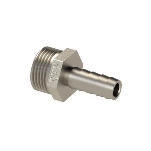 Штуцер для шланга латунь наружн. резьба 12х1/2дюйм никель (инд. упак.) | код 34949 | RTP