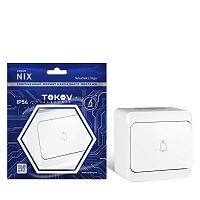 Кнопка звонка ОП Nix 10А IP54 250В бел. | код. TKE-NX-DB-C01-IP54 | TOKOV ELECTRIC