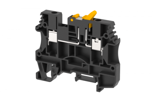 Клеммапроходная винтовая 4 мм2, с размыкателем, на 2 подключения, черная DUTKD4(BK) | код 1703120005 | Elmex