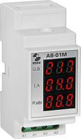 Ампервольтметр-индикатор АВ-01М однофазный, диапазон токов 0...60А, диапазон напряжений 50...270В, диапазон мощностей 0...14кВт, УХЛ4 | код A8223-80108455 | РЕЛЕ И АВТОМАТИКА