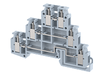 Клемма проходная винтовая 4 мм2, трехуровневая, на 6 подключений, черная DU3D4(BK) | код 1704030005 | Elmex