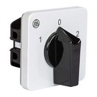 Переключатель BS 25 52 U, 2P, 25A, тип 1-0-2 (60°), 2NO на 1_2, на дверь, фронт IP40 | код EAC601867 | Rade Koncar