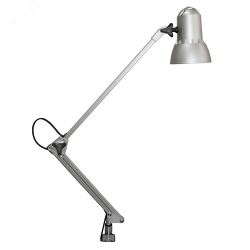 Светильник настольный Надежда серебристый 40Вт ЛОНЕ27 на струбцине | код 265 | Трансвит