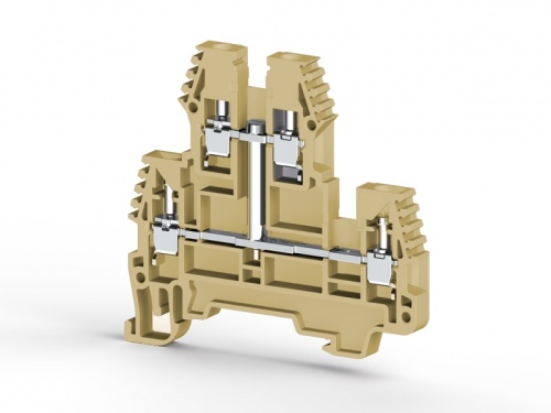 317 120, Клеммник 2-х ярусный, 2,5 мм.кв., с внутр.перемычкой, (бежевый), PIK2,5NK | код 0.0.0.3.17120 | KLEMSAN