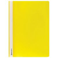 Скоросшиватель пластиковый BRAUBERG, А4, 130/180 мкм, желтый, 228671 | код 228671 | BRAUBERG