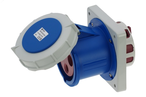 Розетка встраиваемая 125A/230V/1P+N+E/IP67, фланец 130x130 | код CA3380 | INPIN