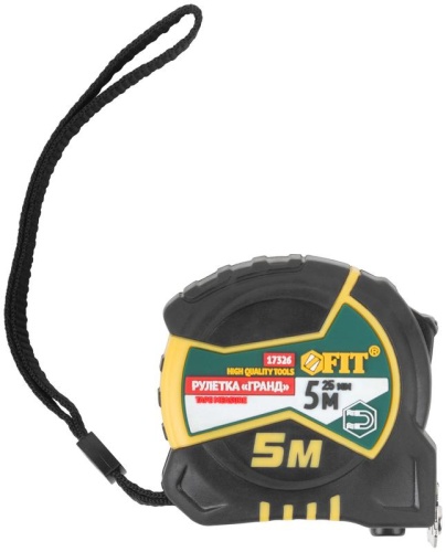 Рулетка Гранд 5мх25мм калибр. лента; нейлон. покрытие; магн. крючок; двойной стопор; прорезиненный корпус FIT 17326 фото 2 Рулетка Гранд 5мх25мм калибр. лента; нейлон. покрытие; магн. крючок; двойной стопор; прорезиненный корпус FIT 17326 фото 2