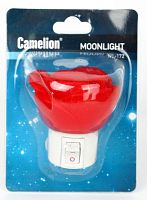 Светильник светодиодный NL-172 "Роза" 220В ночник с выкл. красный Camelion 12528