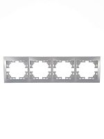 Рамка 4-м Мира горизонт. метал. сер. LEZARD 701-1000-149