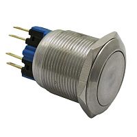 Кнопка антивандальная без подсветки RUICHI GQ22-11Z on-(off)+off-(on), М22, IP65, никелированная латунь | код 77932 | Ruichi