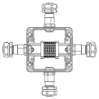 Взрывозащищенная клеммная коробка из алюминия TBE-A-12-(6xCBC.2)-1xKAEPM2MHK-20(A)-1xKAEPM2MHK-20(B)-1xKAEPM2MHK-20(C)-1xKAEPM2MHK-2 | код 1201.121.22.11A | DKC