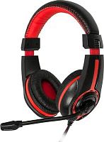 Наушники с микрофоном Оклик HS-L200 черный/красный 2.2м накладные оголовье (359484) | код 359484 | Oklick