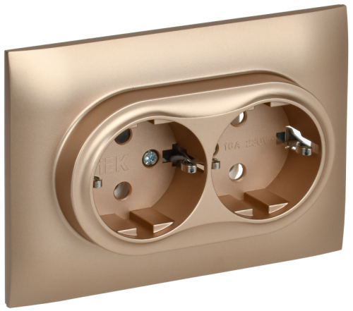 SKANDY Роз. 2-я с з/к без з/ш 16А сб. SK-R08Sa песоч. IEK | код SK-R21-16-K98-F | IEK