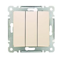 Выключатель 3-кл. СП Lillium IP20 механизм крем. Makel 30010091
