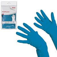 Перчатки хозяйственные резиновые VILEDA многоцелевые, с х/б напылением, прочные, размер XL (очень большой), 102590 | код 602153 | VILEDA