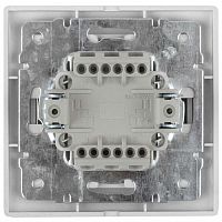 Выключатель Intro Plano 1-105-01 двухклавишный с подсветкой, 10А-250В, IP20, СУ, Plano, белый | код Б0053773 | ЭРА