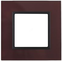Рамка на 1 пост, стекло, Эра Elegance, бордо+антр, 14-5101-25 | код Б0034479 | ЭРА