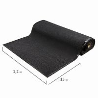 Коврик-дорожка ворсовый влаго-грязезащита LAIMA, 1,2х15 м, толщина 7 мм, черный, В РУЛОНЕ, 602883 | код 602883 | LAIMA