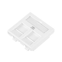 Адаптер 45x45 мм для модуля Keystone, 2 порта, шторки, белый | код DR-513100 | Datarex