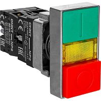 Кнопка двойная NP2-BW8465 1НО+1НЗ AC 230В(LED) IP40 | код 573829 | CHINT