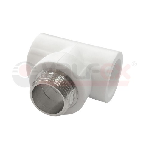 Тройник переходной с наружной резьбой 20х1/2'х20 (100/25) БЕЛЫЙ | код. 10128020-PRO | Valfex Тройник переходной с наружной резьбой 20х1/2'х20 (100/25) БЕЛЫЙ | код. 10128020-PRO | Valfex