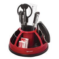 Канцелярский набор BRAUBERG Микс, 10 предметов, вращающаяся конструкция, черно-красный, блистер, 231929 | код 231929 | BRAUBERG