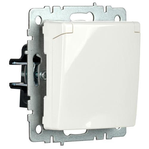 BRITE Розетка 1-местная с заземлением с защитными шторками и крышкой 16А IP20 РСбш10-3-БрБ белый | код BR-R16-16-K01 | IEK фото 6