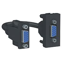 UNICA MODULAR розетка HD15 female (VGA), 1 модуль, антрацит | код NU343254 | Systeme Electric