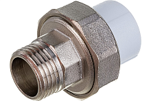 Муфта УСИЛЕННАЯ комб.разъём.(американка) с наружной резьбой 20х1/2" белая | код 10156015У | VALFEX