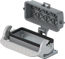 Открытое основание разъема REVOS, Size 24, с уплотнителем, с защитной крышкой, с одной защелкой, материал корпуса: алюминиевый сплав | код 71.325.2428.0 | Wieland