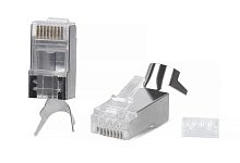 Cabeus 8P8C-SH-C6(1.35)-TWP Коннектор RJ-45(8P8C) под витую пару, категория 6, экранированный, универсальный (для одножильного и многожильного кабеля), для проводников с толщиной по изоляции до 1.35 мм, со вставкой | код 9543c | Cabeus Сери