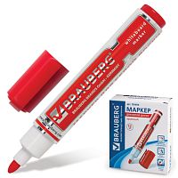 Маркер для доски BRAUBERG Neo, КРАСНЫЙ, с клипом, круглый наконечник, 5 мм, 150489 | код 150489 | BRAUBERG