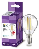 Лампа светодиодная G45 шар прозрачная 5Вт 230В 4000К E14 серия 360° | код LLF-G45-5-230-40-E14-CL | IEK